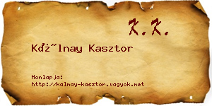 Kálnay Kasztor névjegykártya